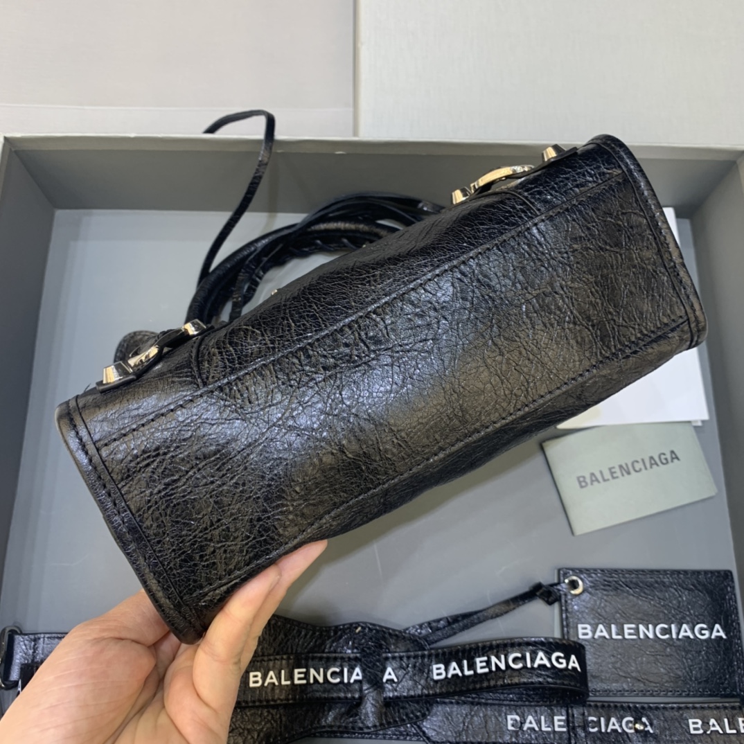 Balenciaga Classic City Mini Handbag Shoulder Bag Black/Silver